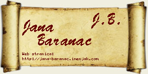 Jana Baranac vizit kartica
